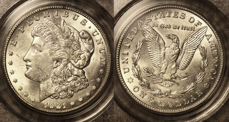 1921-S Morgan Silver Dollar PCGS MS-62 camera small
