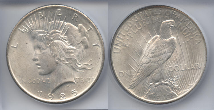 1925 Peace Silver Dollar ICG MS-64 #b small