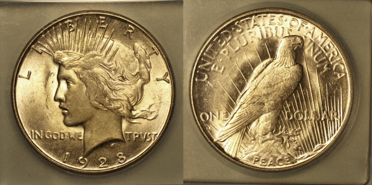 1928-S Peace Silver Dollar ICG MS-60 camera small
