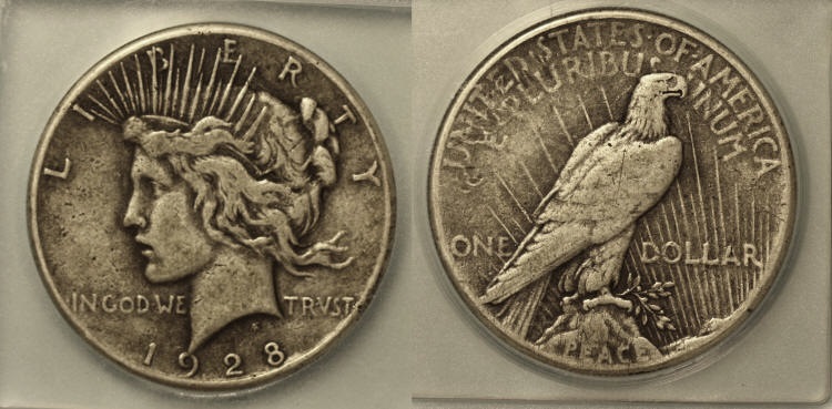1928 Peace Silver Dollar ICG Fine-12 camera small