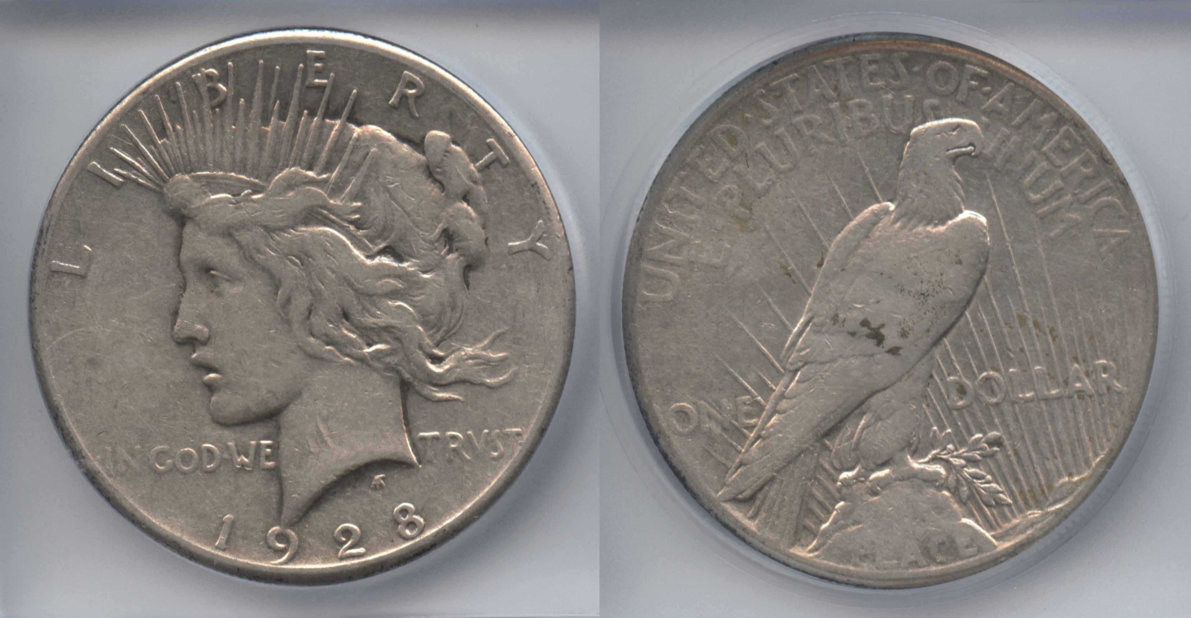1928 Peace Silver Dollar ICG VF-30 Details