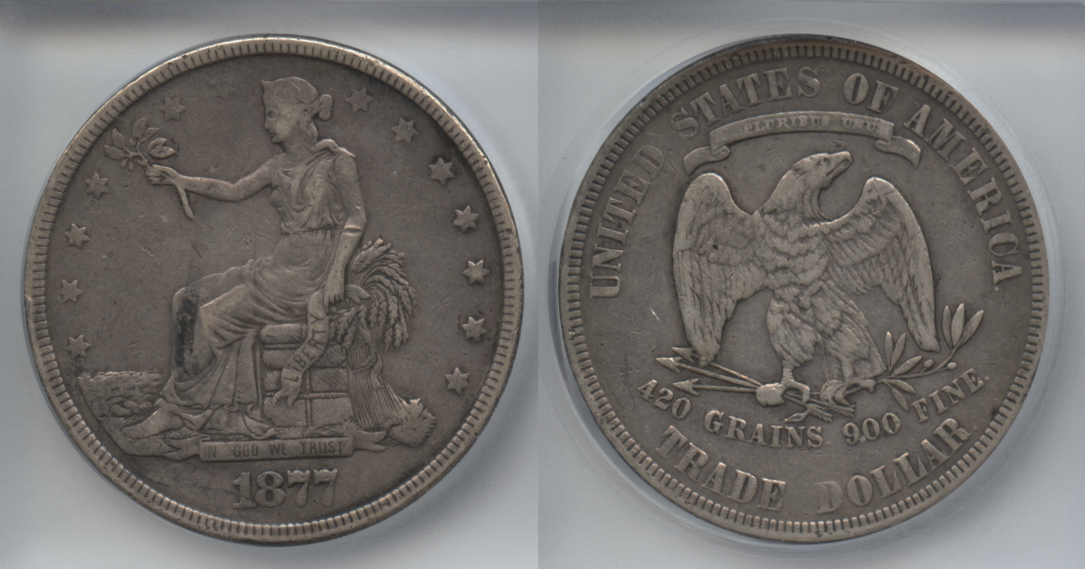 1877 Trade Dollar ICG VF-30