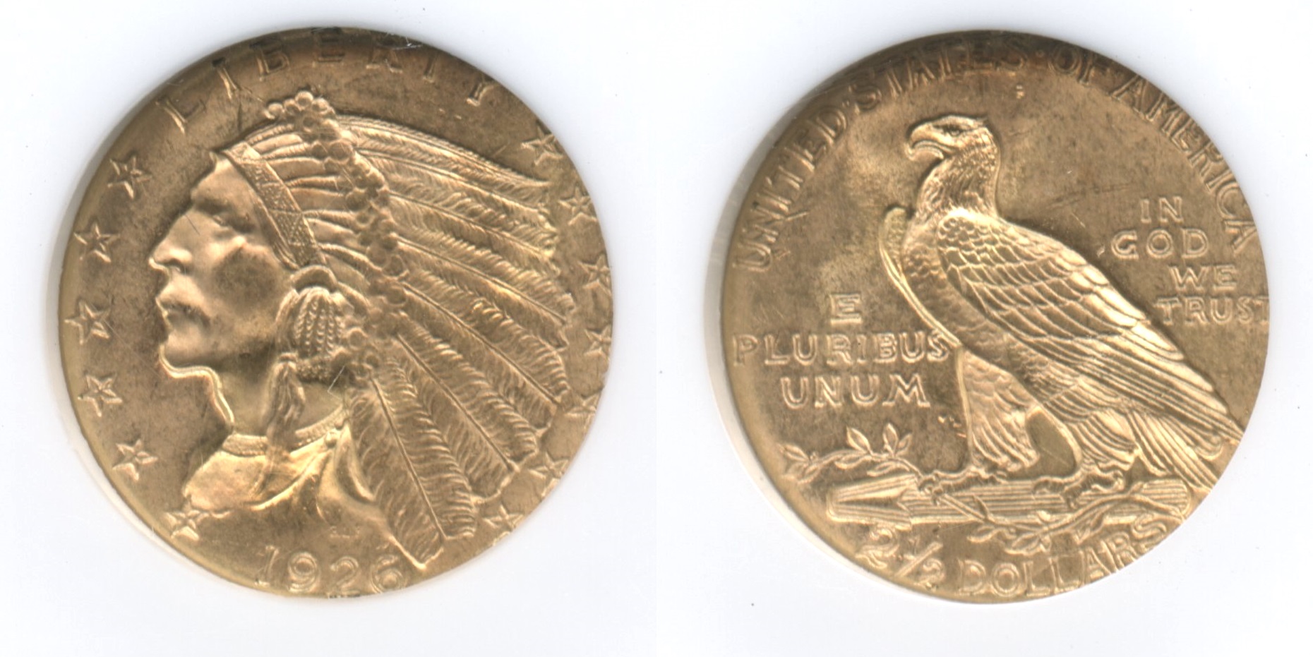 1926 Indian Head Gold Quarter Eagle NGC MS-64