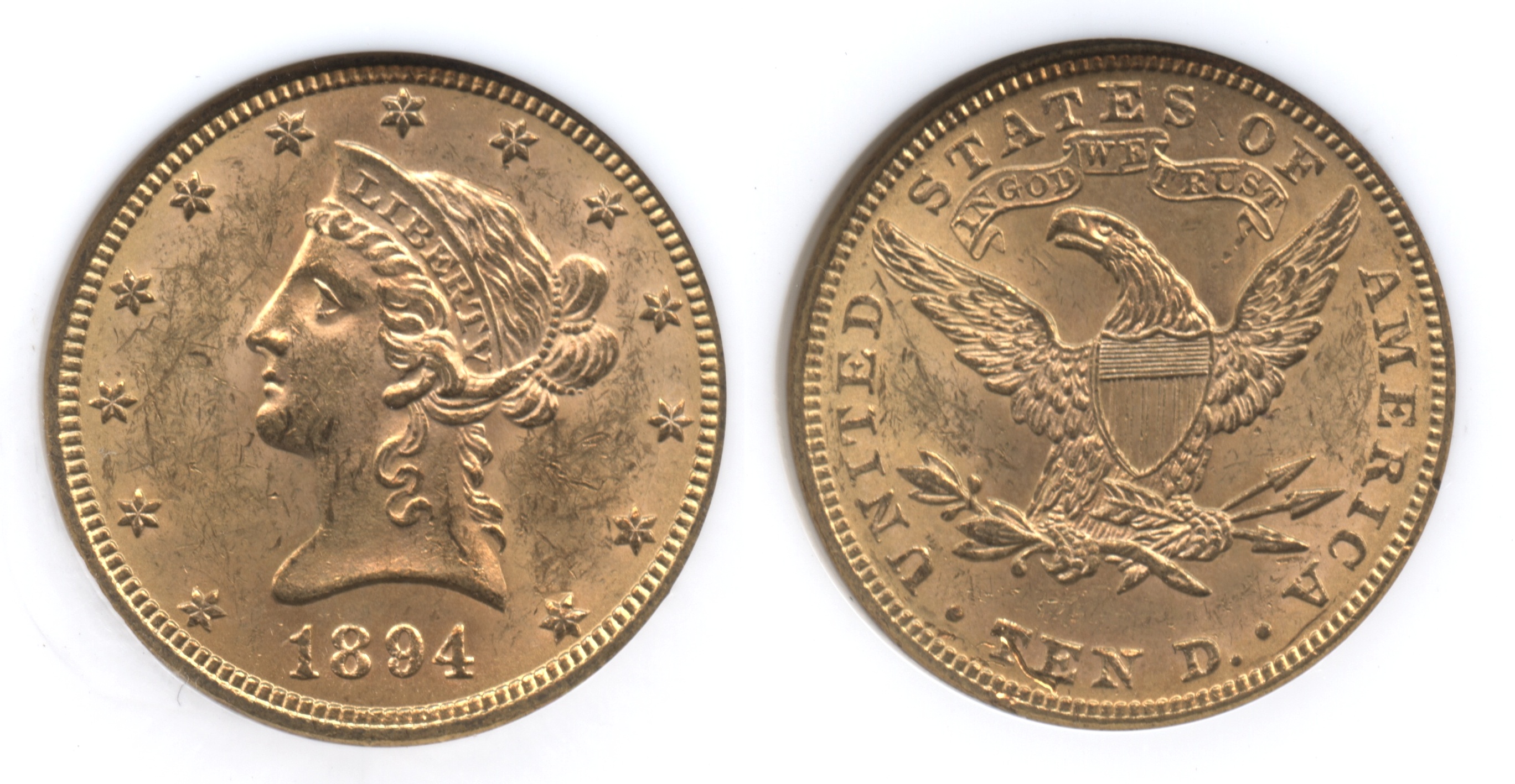 1894 Gold Liberty Head $10.00 Eagle NGC MS-62