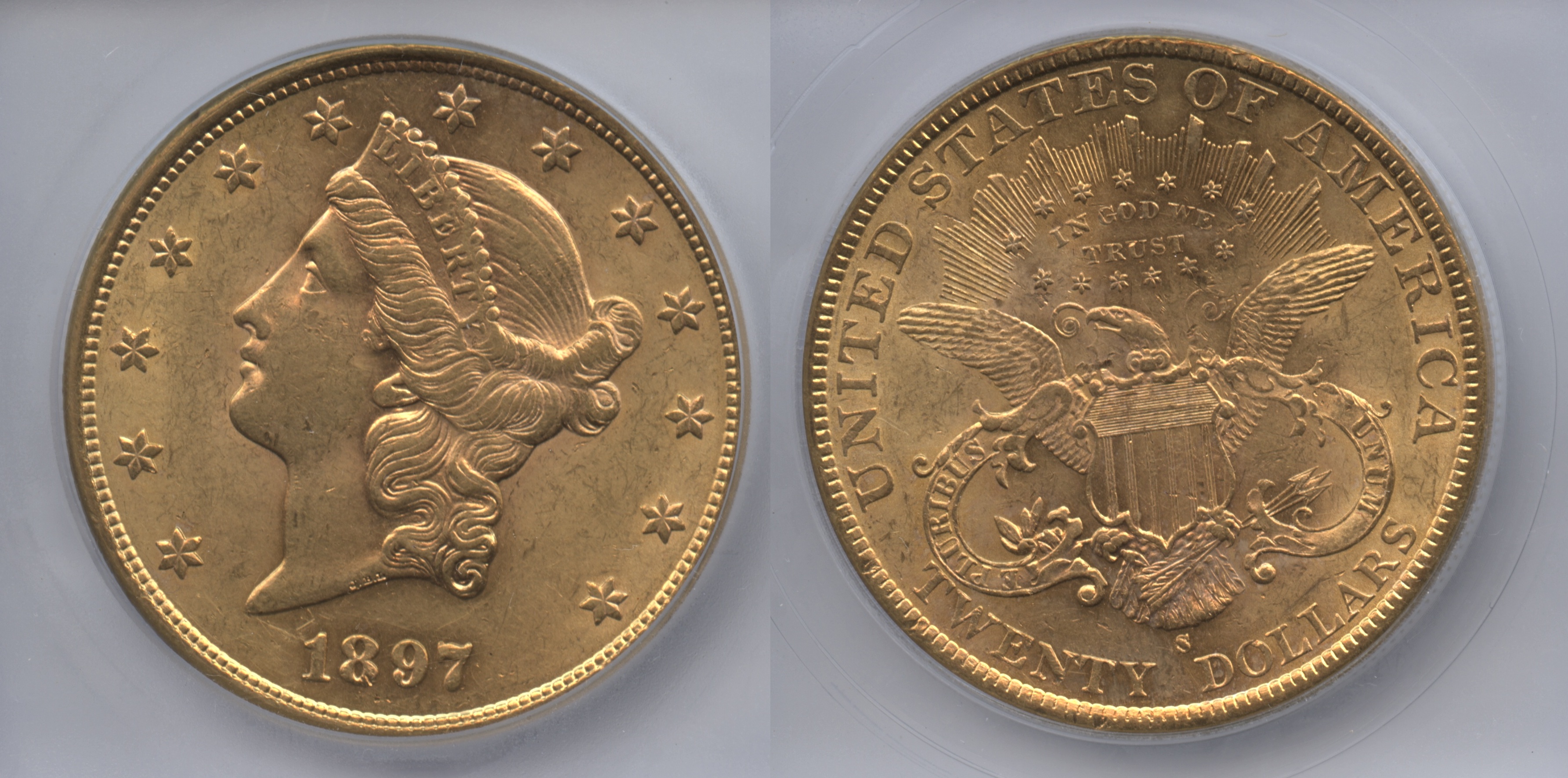 1897-S Coronet Gold Double Eagle ICG AU-58