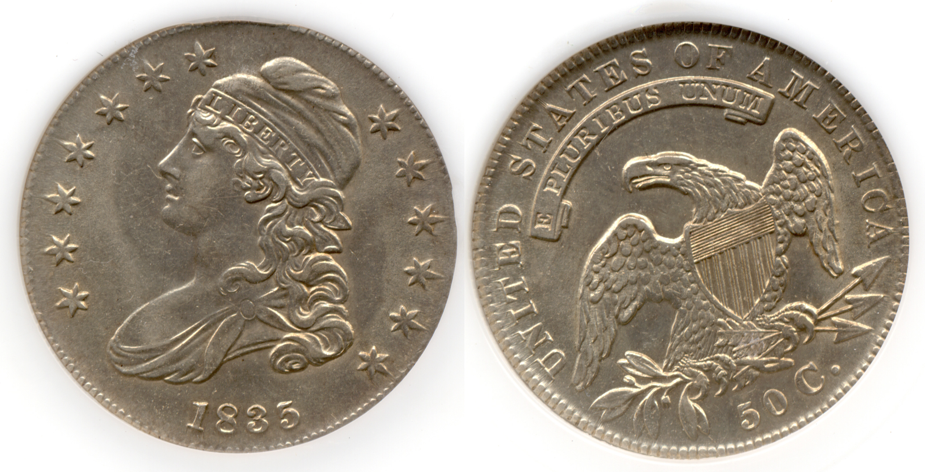 1835 Capped Bust Half Dollar PCI MS-62