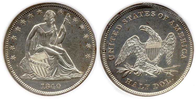 1840 Seated Liberty Half Dollar PCI Proof-60 small