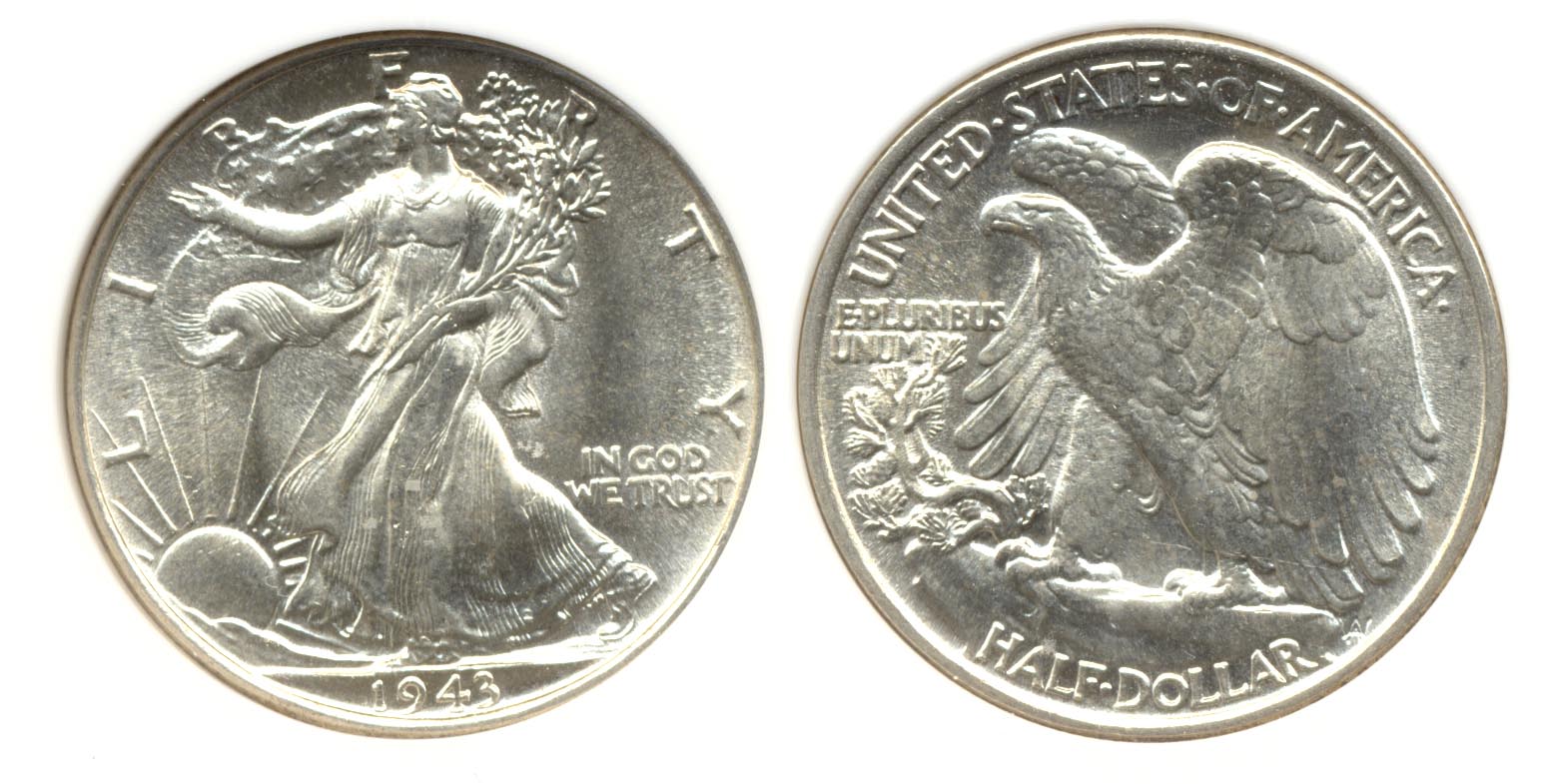 1943 Walking Liberty Half Dollar PCI MS-66