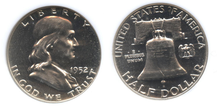 1952 Franklin Half Dollar NGC Proof-66 small