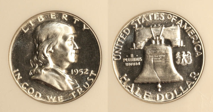 1952 Franklin Half Dollar NGC Proof-66 camera small