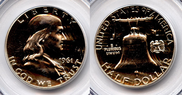 1961 Franklin Half Dollar PCGS Proof-64 small