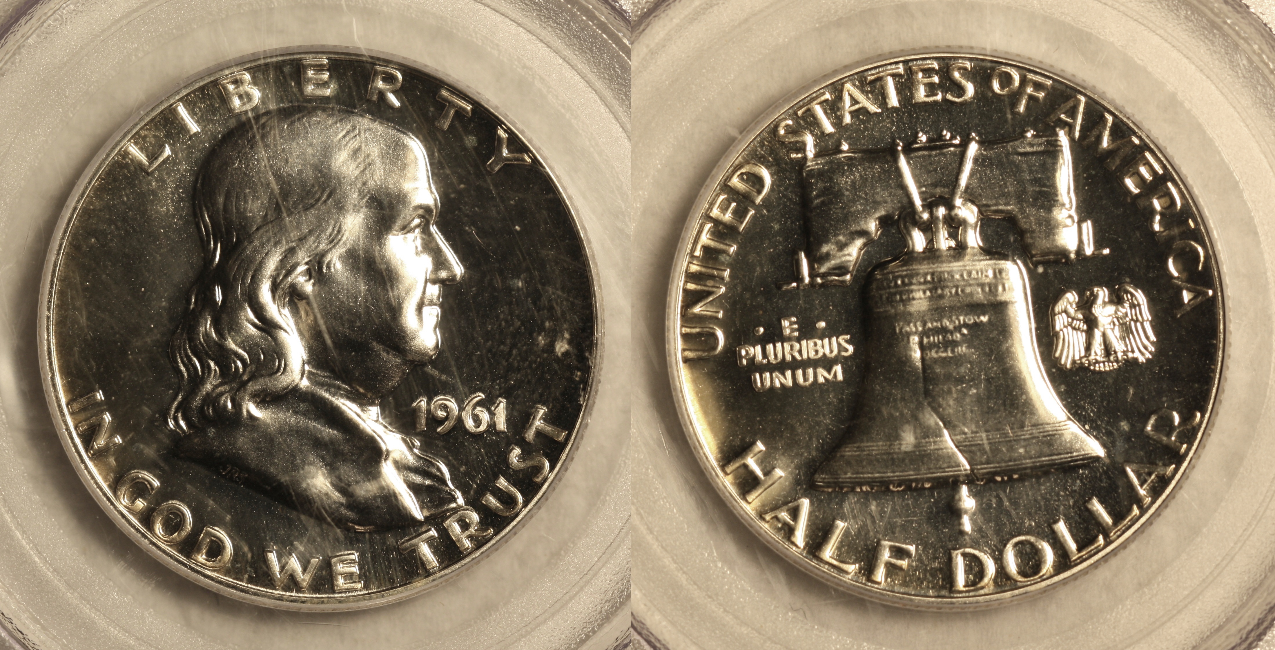 1961 Franklin Half Dollar PCGS Proof-64 camera