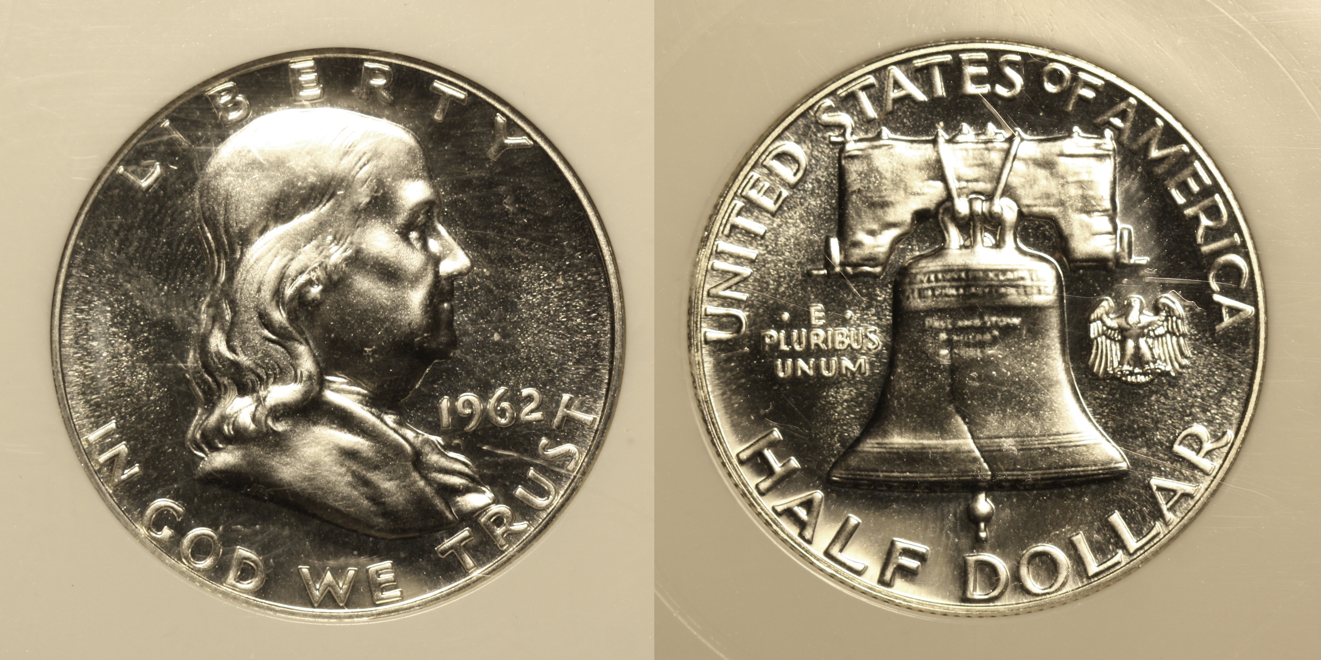 1962 Franklin Half Dollar PCI Proof-67 camera