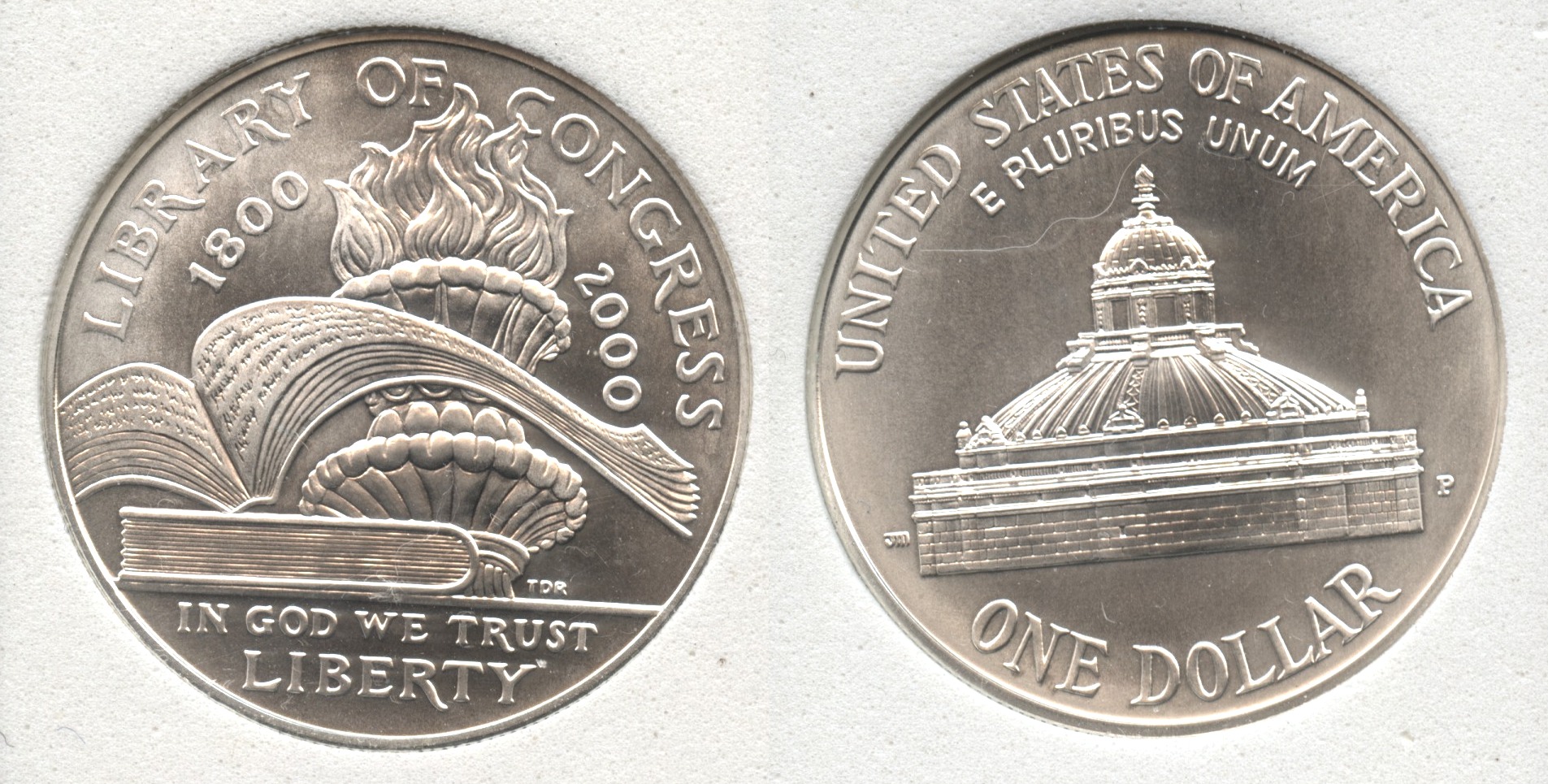 2000-P Library of Congress Commemorative Silver Dollar SGS MS-65