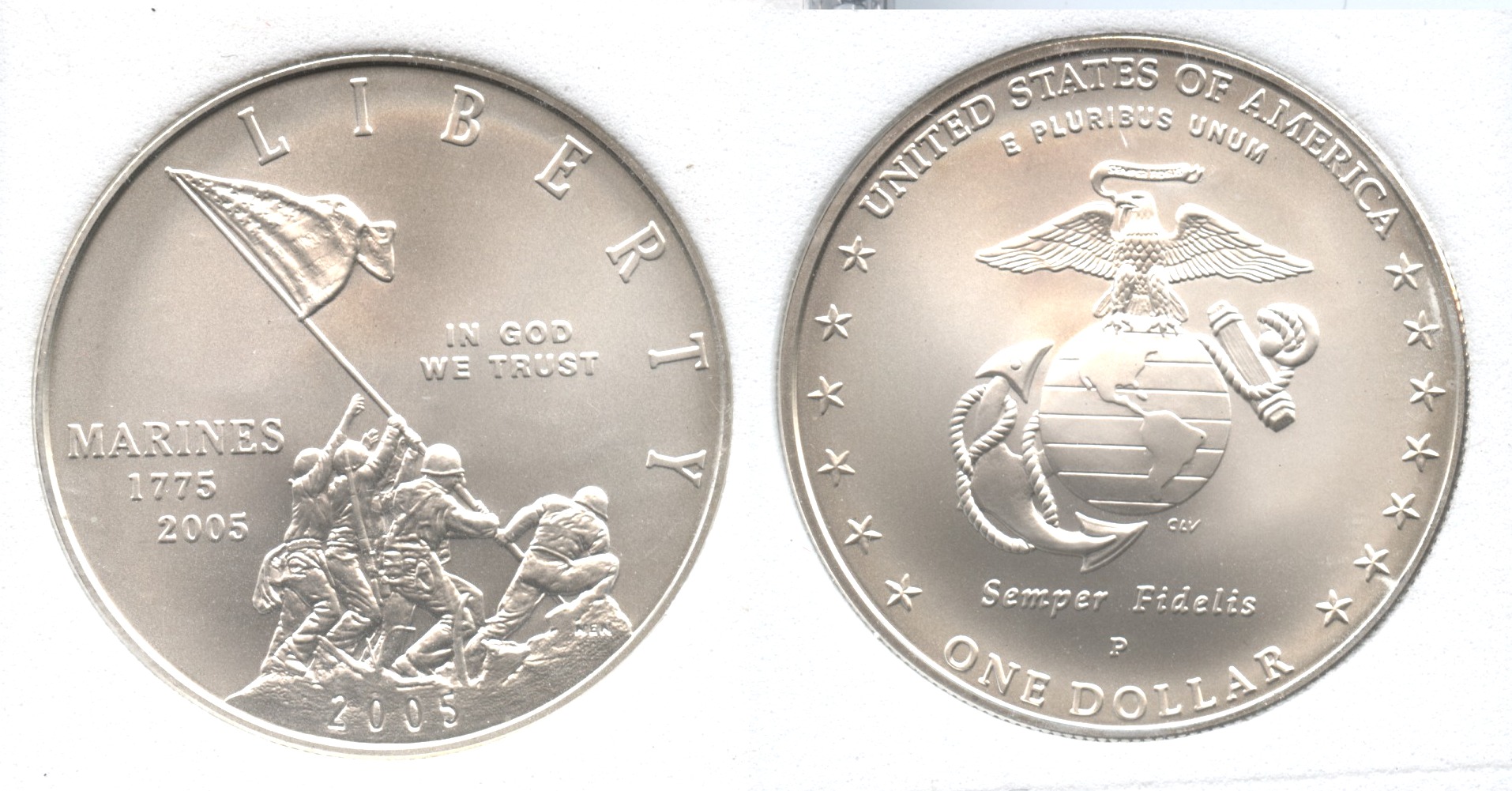 2005-P Marines Commemorative Silver Dollar SGS MS-70 #a