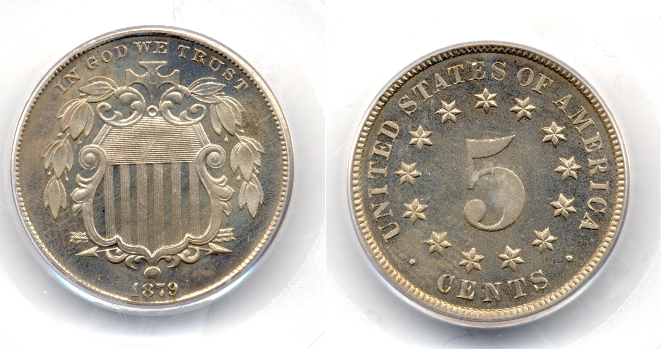 1879 Shield Nickel in PCGS Proof-66 a