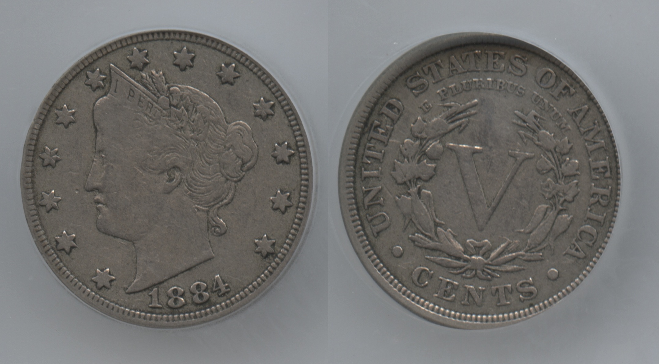 1884 Liberty Nickel ICG Fine-15