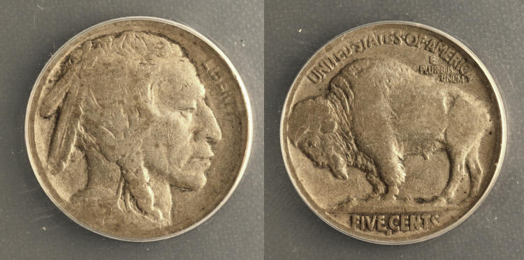 1913-S Type 2 Buffalo Nickel ANACS Good-4 camera small