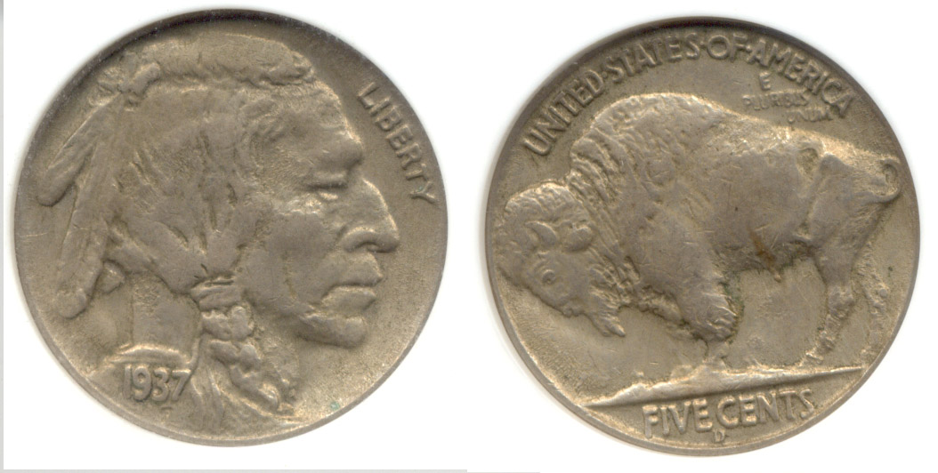 1937 Three Leg Buffalo Nickel ANACS AU-55
