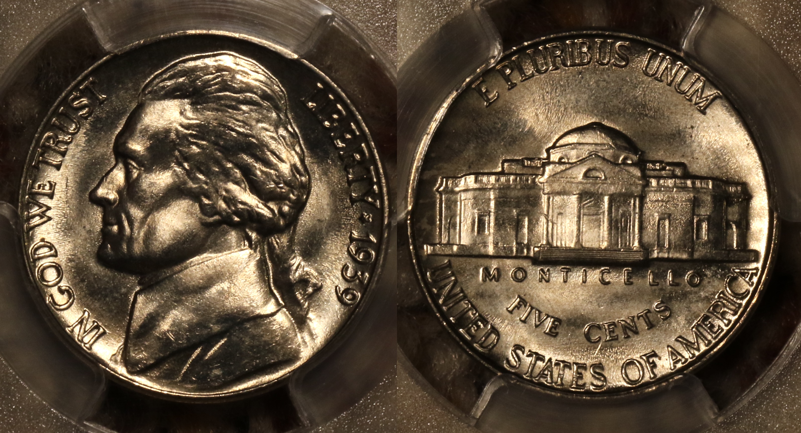 1939 Jefferson Nickel PCGS MS-64 FS Reverse of 1940 camera