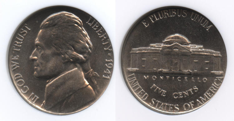 1941 Jefferson Nickel NGC MS-66 small