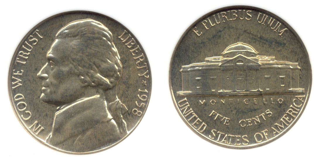 1958 Jefferson Nickel NGC Proof-68