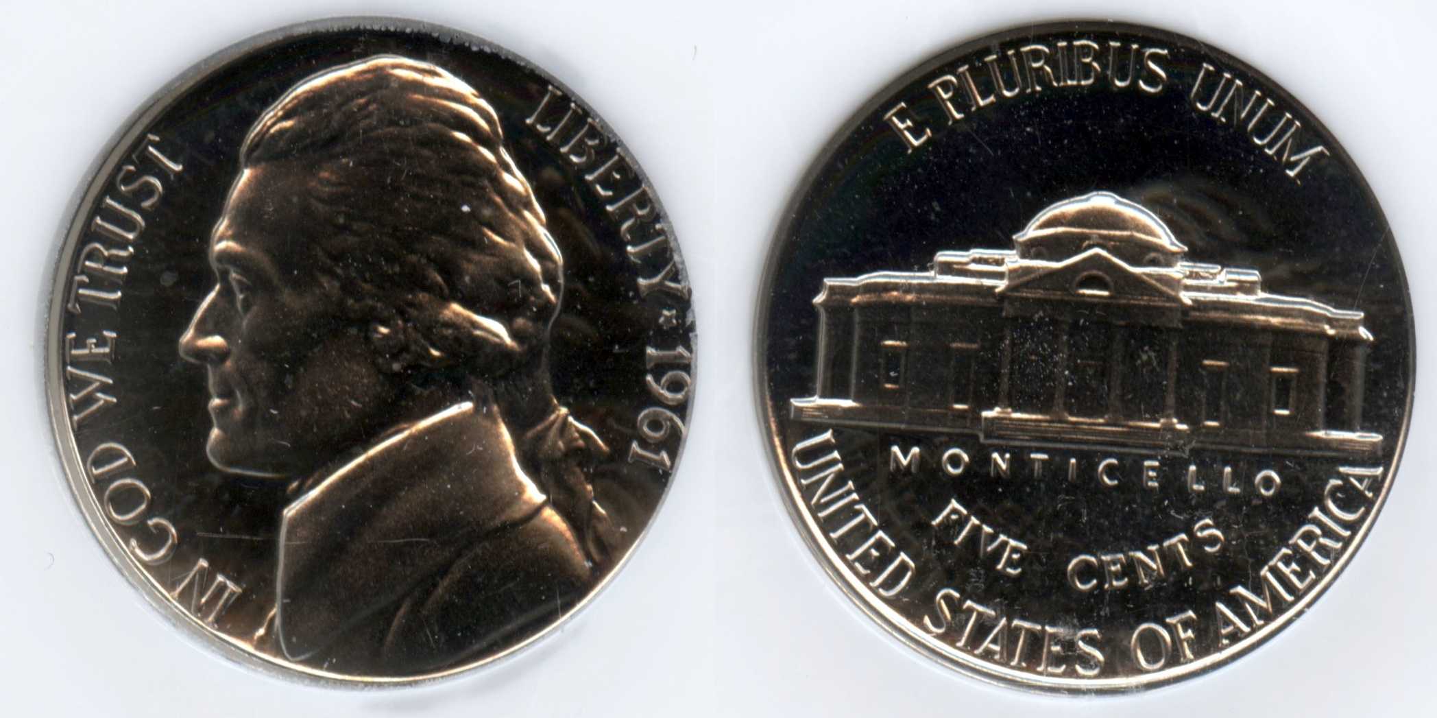 1961 Jefferson Nickel PCI Proof-69 Deep Cameo