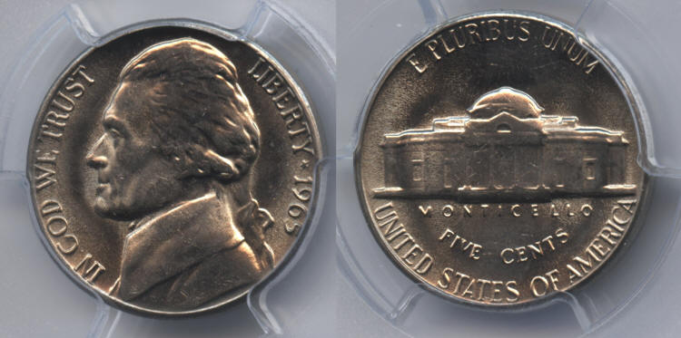 1965 Jefferson Nickel PCGS MS-66 #b small
