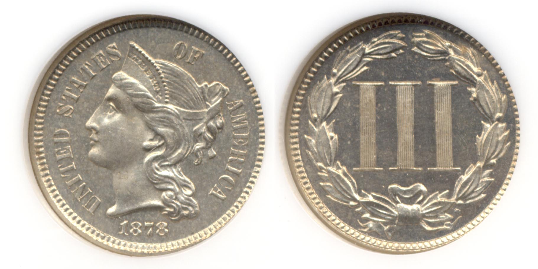 1878 Three Cent Nickel NGC Proof-63