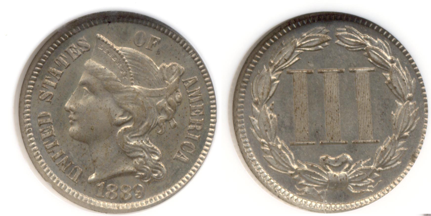 1889 Three Cent Nickel NGC Proof-63