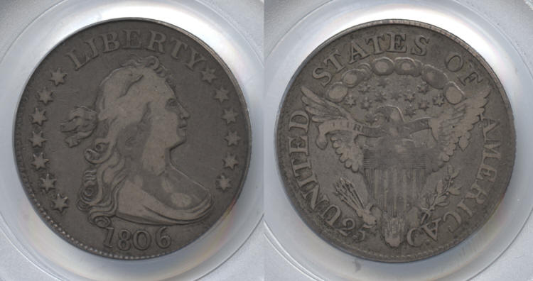 1806 Draped Bust Quarter PCGS Fine-15 small