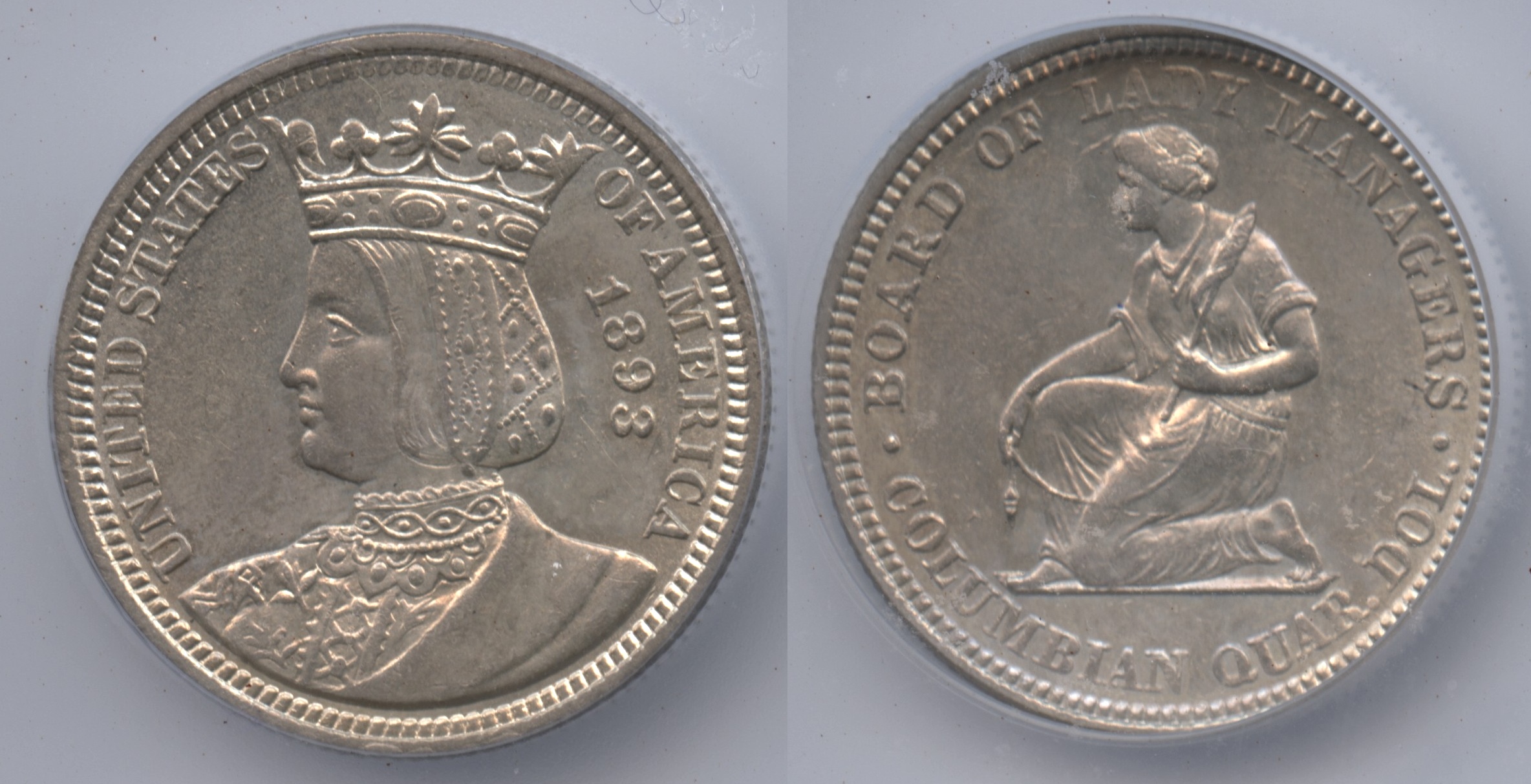 1893 Isabella Commemorative Quarter ICG AU-58