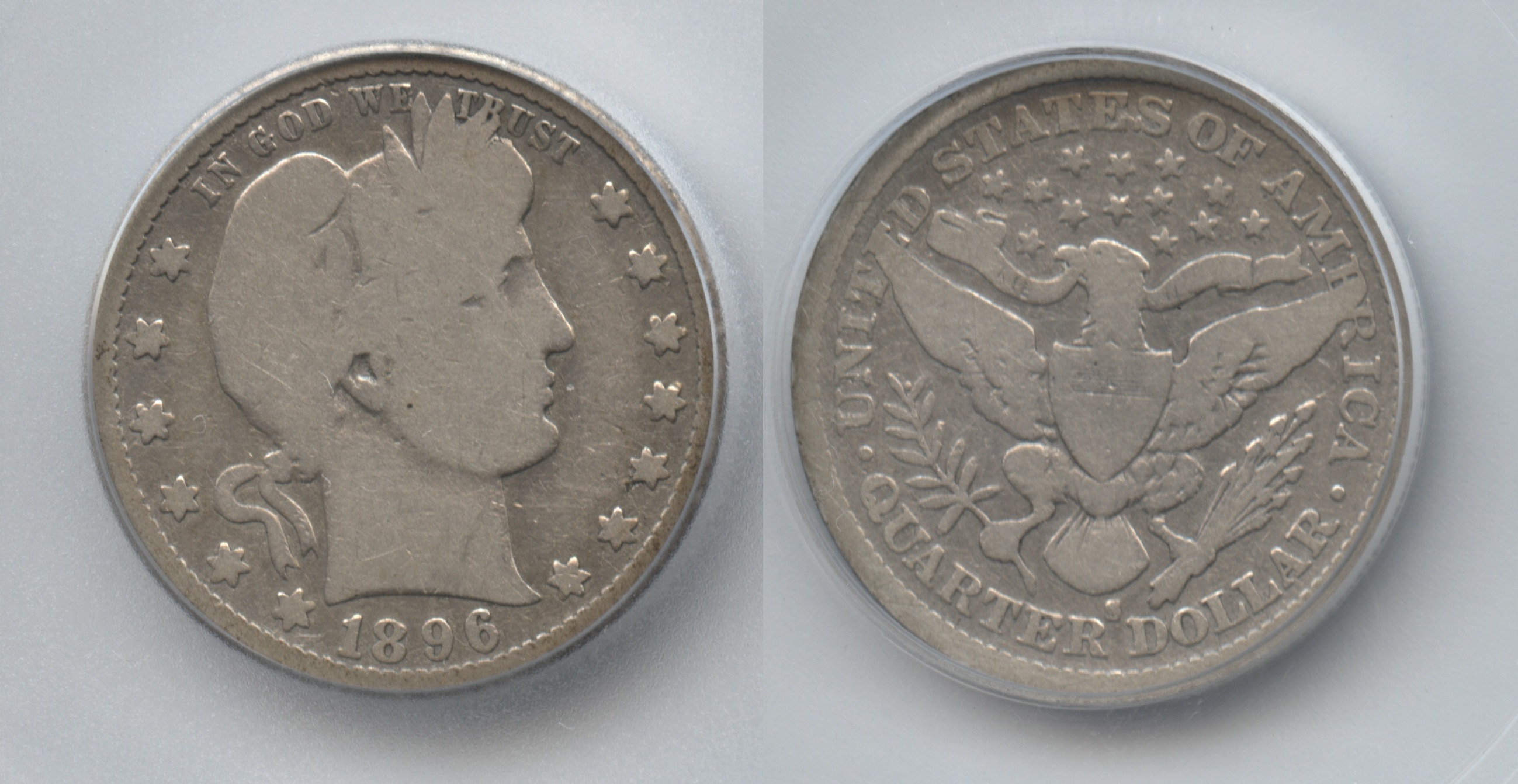 1896-S Barber Quarter ICG G-6