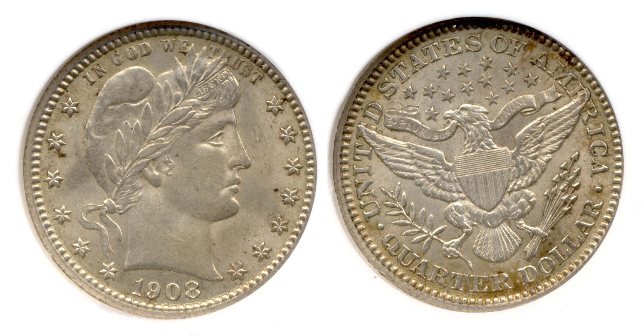 1908 Barber Quarter NGC MS-63