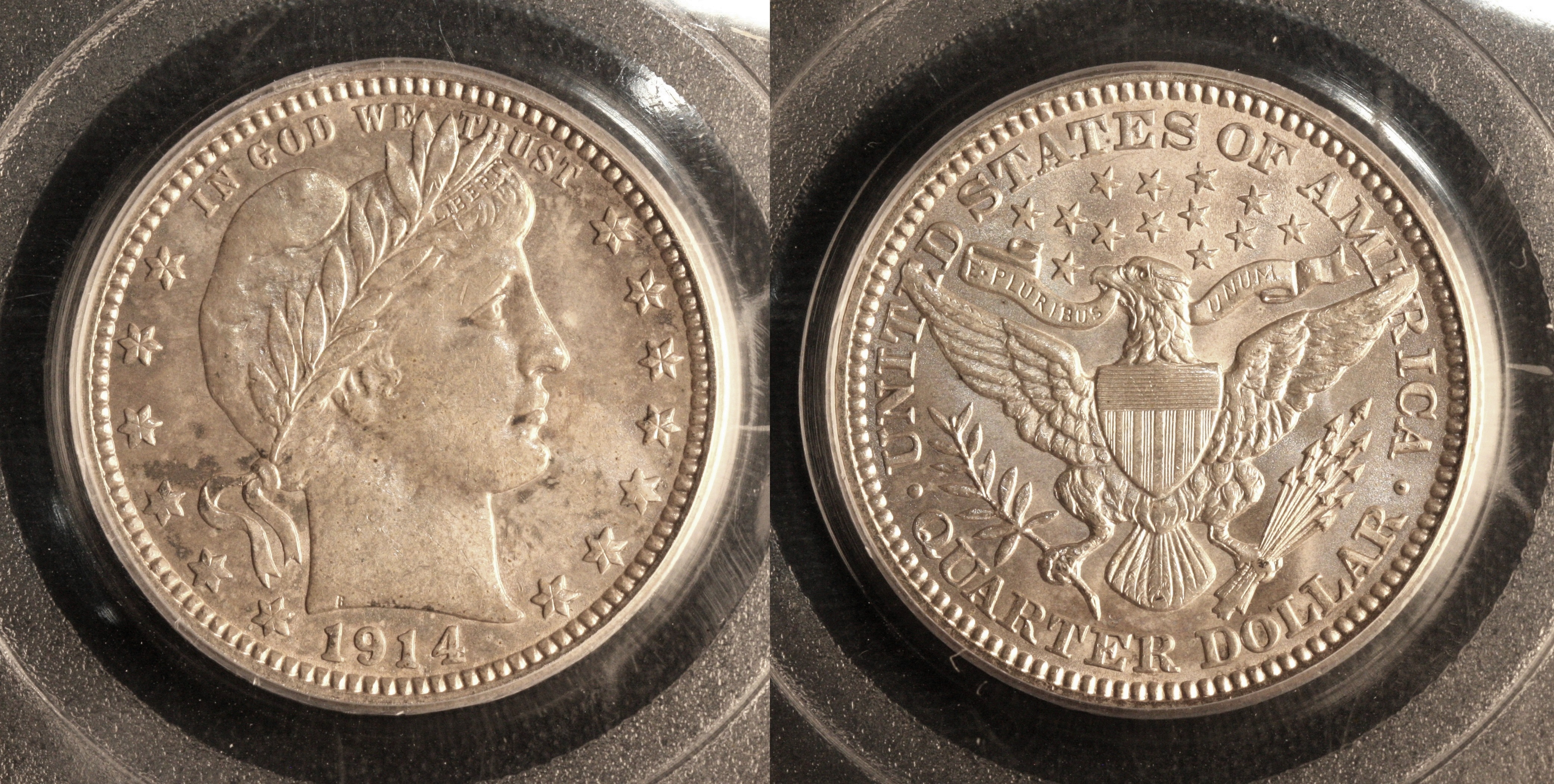 1914 Barber Quarter PCGS MS-64 camera