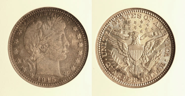 1915-S Barber Quarter ANACS MS-62 camera small