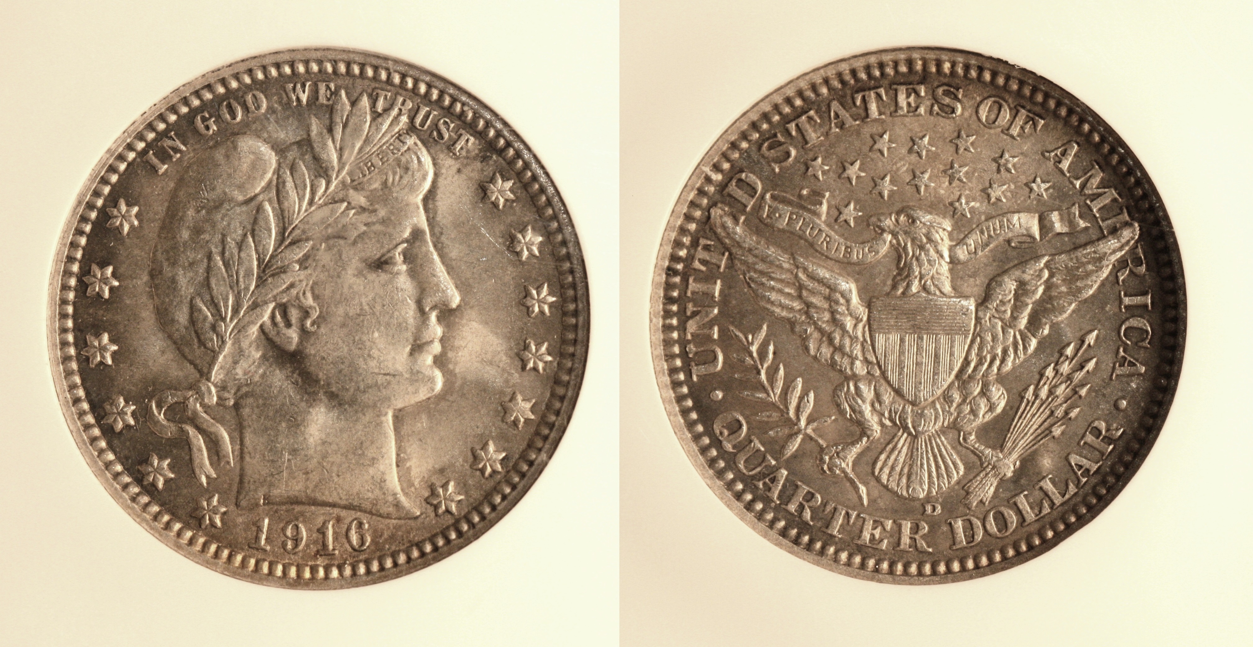 1916-D Barber Quarter NGC MS-64 camera