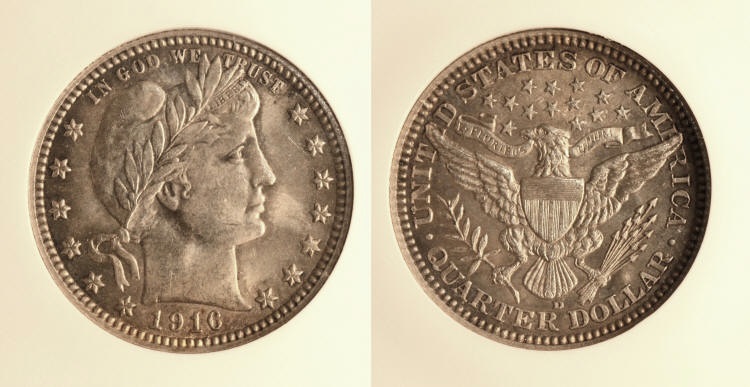1916-D Barber Quarter NGC MS-64 camera small