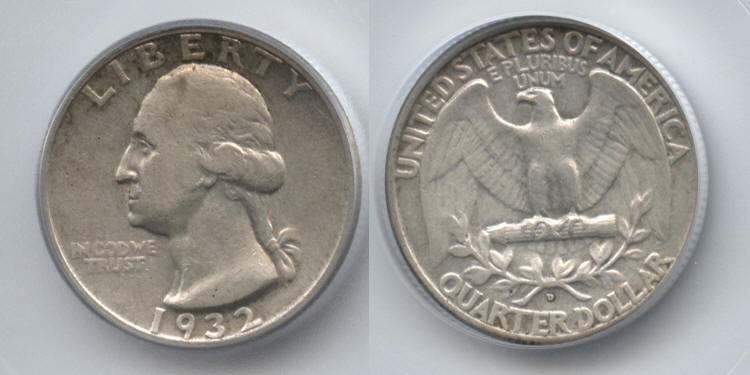 1932-D Washington Quarter ICG EF-40 small