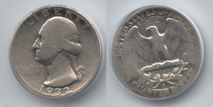 1932-D Washington Quarter ICG Good-4 Details small