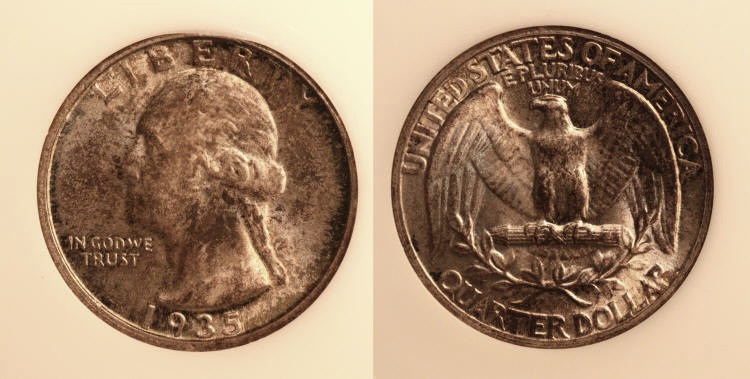 1935 Washington Quarter PCI MS-65 camera small