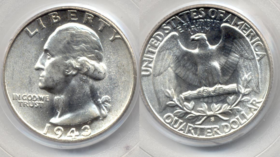 1943-S Washington Quarter PCGS MS-65 a