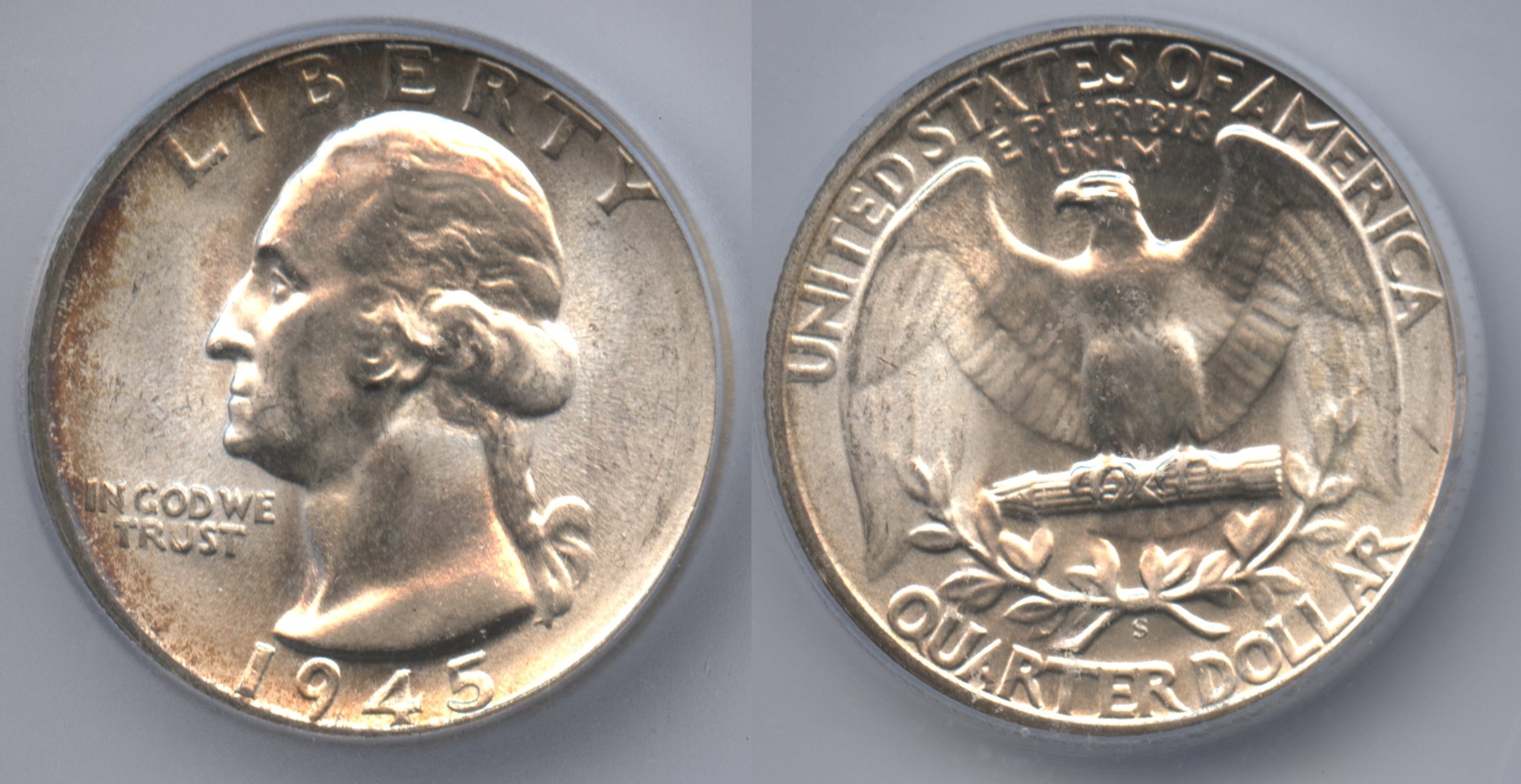 1945-S Washington Quarter ICG MS-66