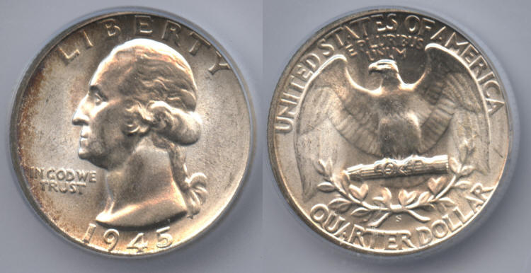 1945-S Washington Quarter ICG MS-66 small