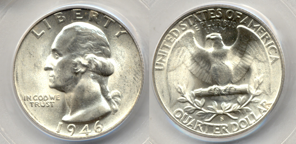 1946-S Washington Quarter PCGS MS-66 #f