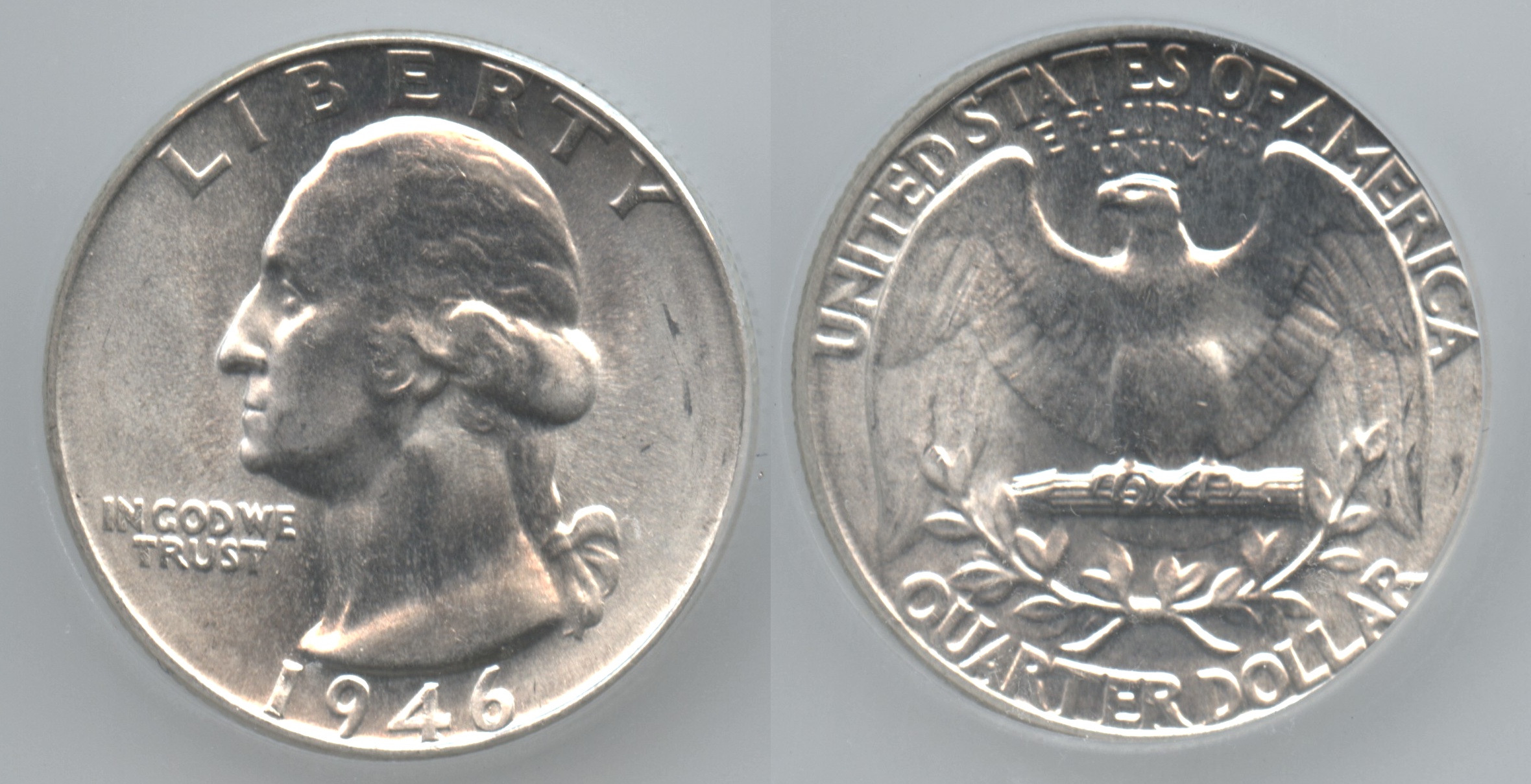 1946 Washington Quarter ICG MS-65