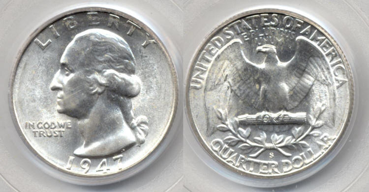 1947-S Washington Quarter PCGS MS-65 #e small
