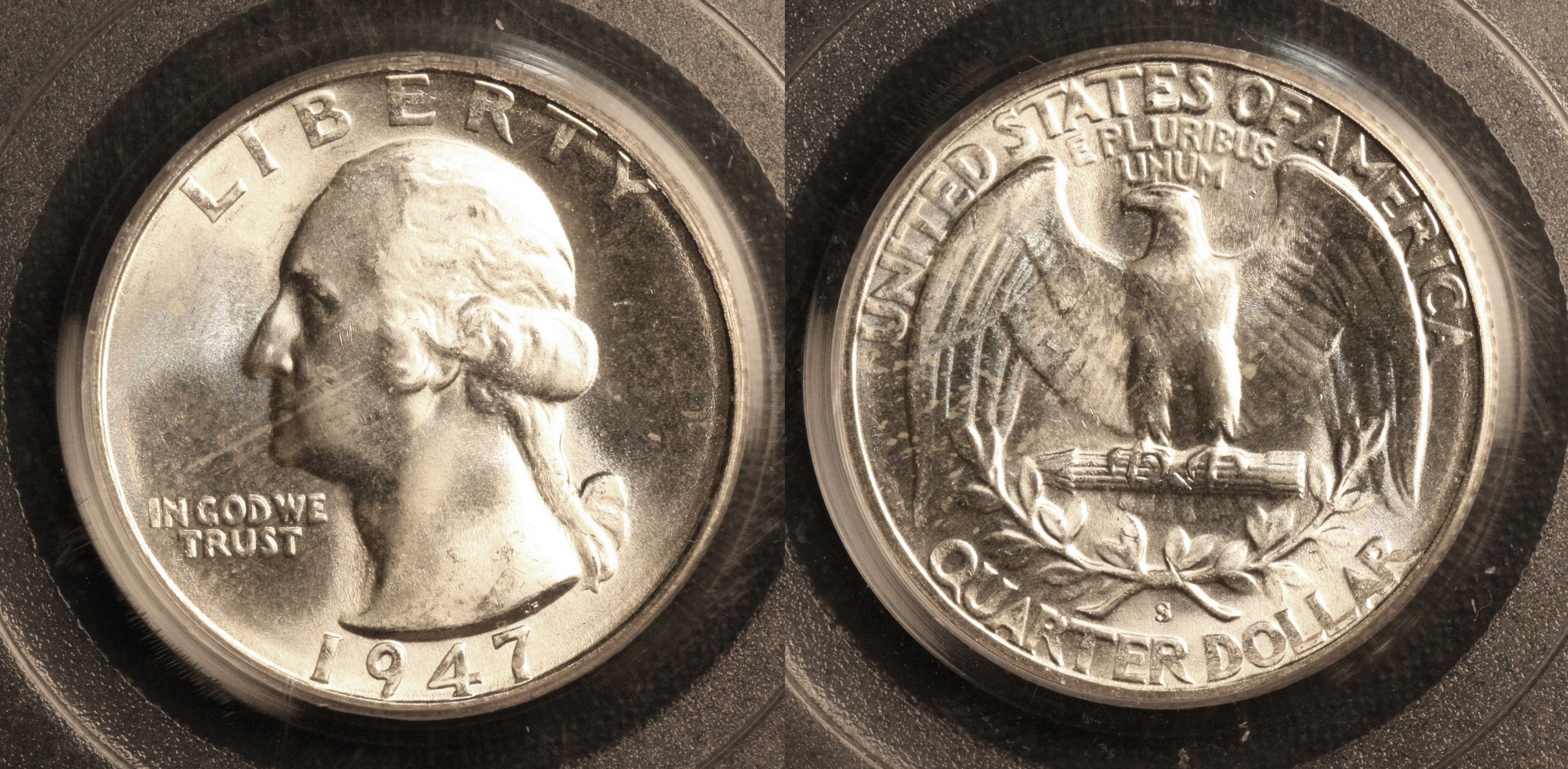 1947-S Washington Quarter PCGS MS-65 #e camera