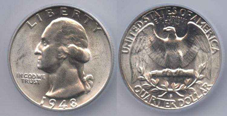 1948-S Washington Quarter ICG MS-66 small