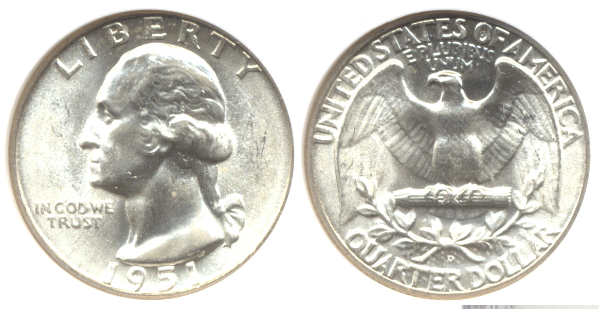 1951-D Washington Quarter NGC MS-66